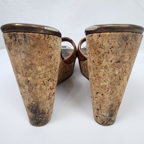 Jimmy Choo Leather Cork Wedges 38.5 - Picture 4 of 9